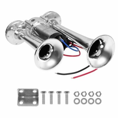 600DB Dual Trumpets Super Loud Car Electric Air Horn Truck Boat Train Speaker US