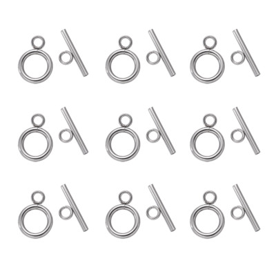 20 Sets 304 Stainless Steel Toggle Clasps Smooth Ring Closure Findings 16x18mm