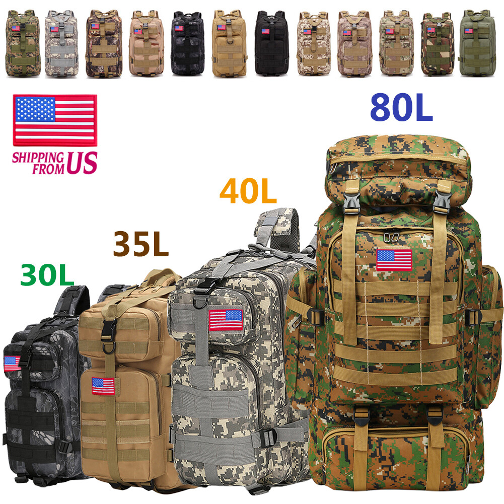 30L/40L/80LOutdoor Military Tactical Backpack Rucksack Campi