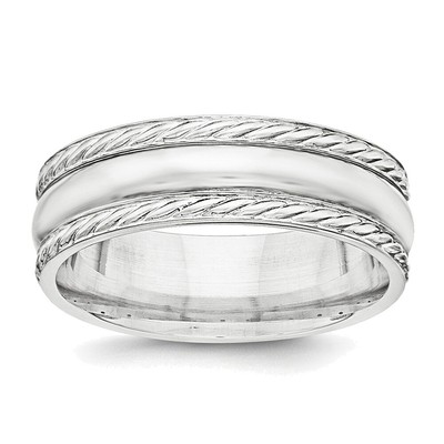 Sterling Silver 6mm Polished Fancy Band QWB116