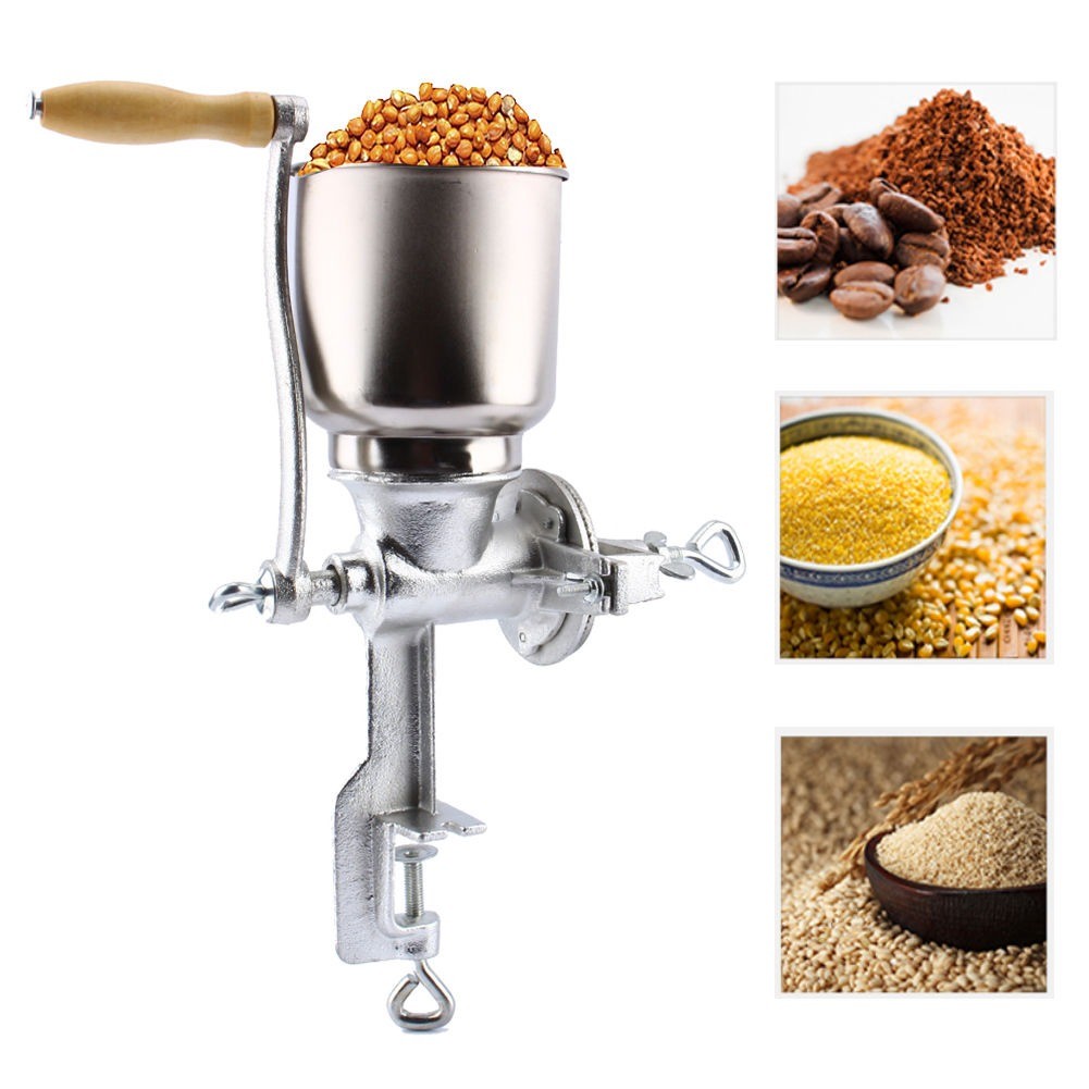 Manual Silver Grain Mill Ideal for health foods and homebrewing. in