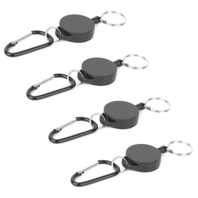 (4pcs Telescopic Keychain Anti Theft Creative Retractable Key Ring Nylon LS