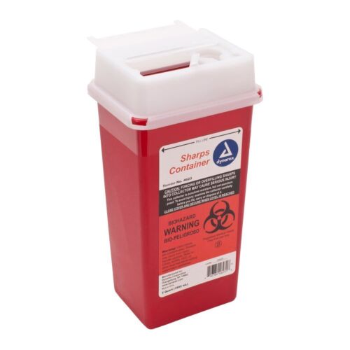 Sharps Container Biohazard Needle Disposal 2 Qt Size Medical-Dental-Tattoo 2EA