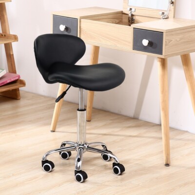 KKTONER PU Leather Low Back Rolling Stool Height Adjustable Swivel Task Chair