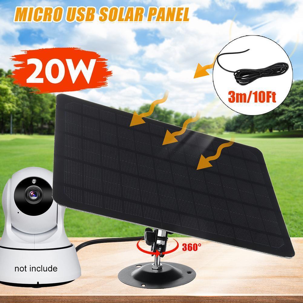 5V 10W Monocrystalline Solar Panels Charger IP CCTV Security Camera Power Supply