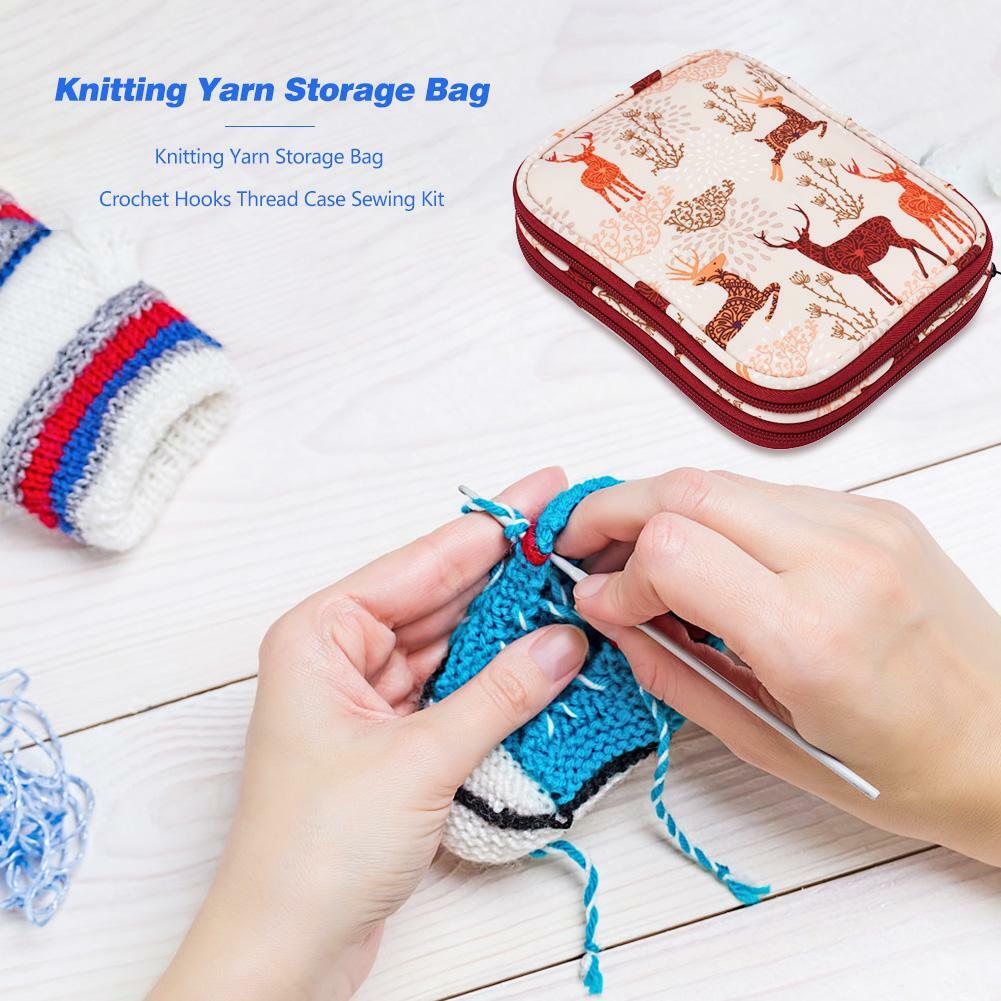 28x Useful Crochet Hooks Kit Yarn Knitting Needles Tool Grip W//Storage Bag Tools