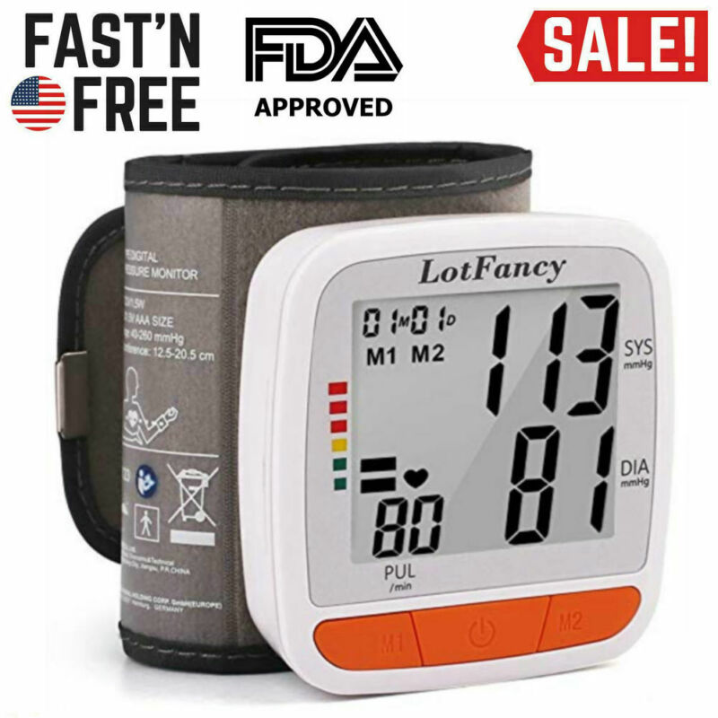 Automatic Wrist Blood Pressure Monitor BP Cuff Gauge Heart Rate Machine Tester