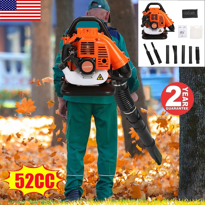 Gas Powered Snow Blower 550cfm 52cc 2-stroke 225mph 1.7hp