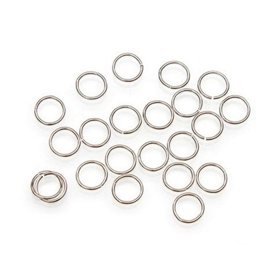 Split Rings | 7MM Jump Rings - Round - Nickel Plated Brass - 70 Pcs (dar192080)