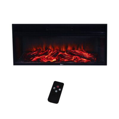 Electric Fireplace Surround Log Fire Stove LED Flames Mantle Suite with Remote