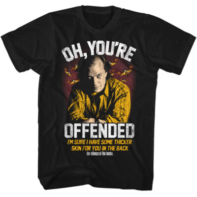 Silence of the Lambs Movie T-Shirt Hannibal Lecter Oh You're Offended Black Tee