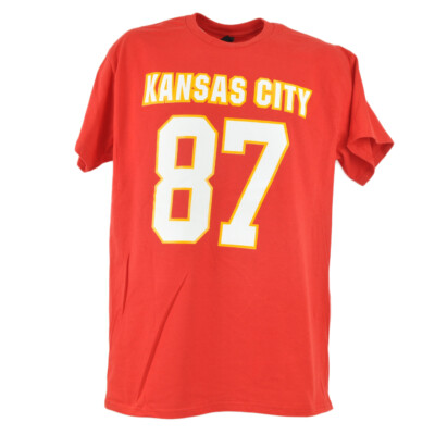 Kansas City Chiefs Travis Kelce 87 Rotes Kurzarm Herren T-Shirt