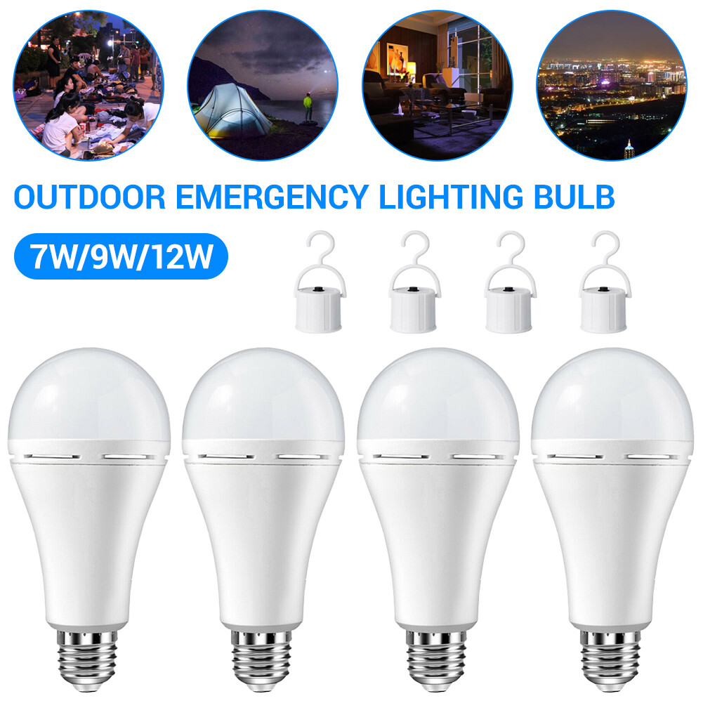Rechargeable Emergency Light Bulb 4 Pack for Power Outage Battery Operated Bulb