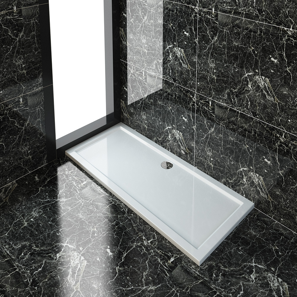 1700x700/760/800/900 White Rectangle Stone Walk In Shower Tray&Waste