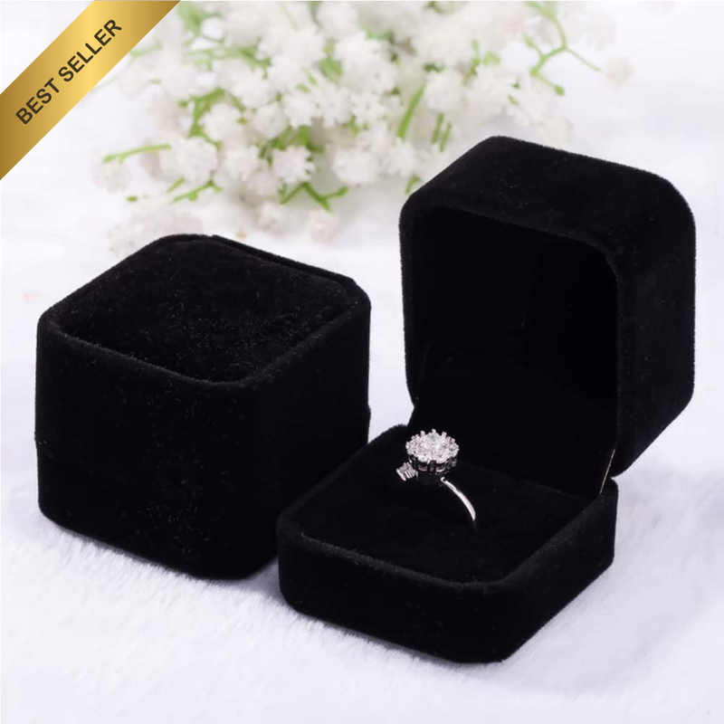 2 Pack Velvet Ring Boxes, Earring Pendant Jewelry Case, Ring Earrings Gift Boxes