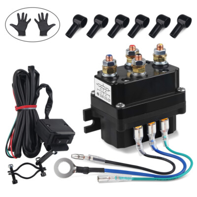 12V 250A Electric Winch Solenoid Relay For 2000-5000lbs Winch Remote Control