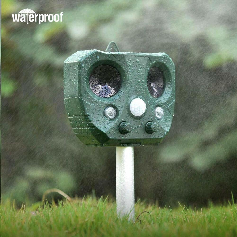 Upgraded Solar Ultrasonic Animal Repellent Dog Cat Skunk ...