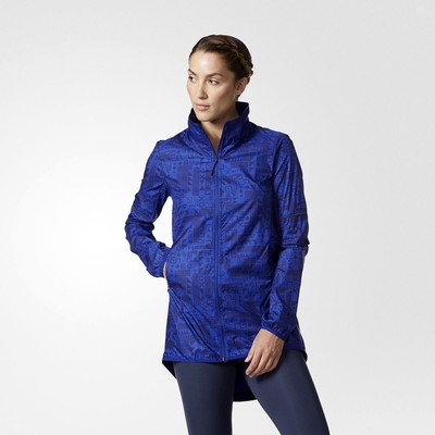 

adidas WMNS Tokyo Печатная Беговая Куртка женская синяя темно-синяя BR5607, Синий