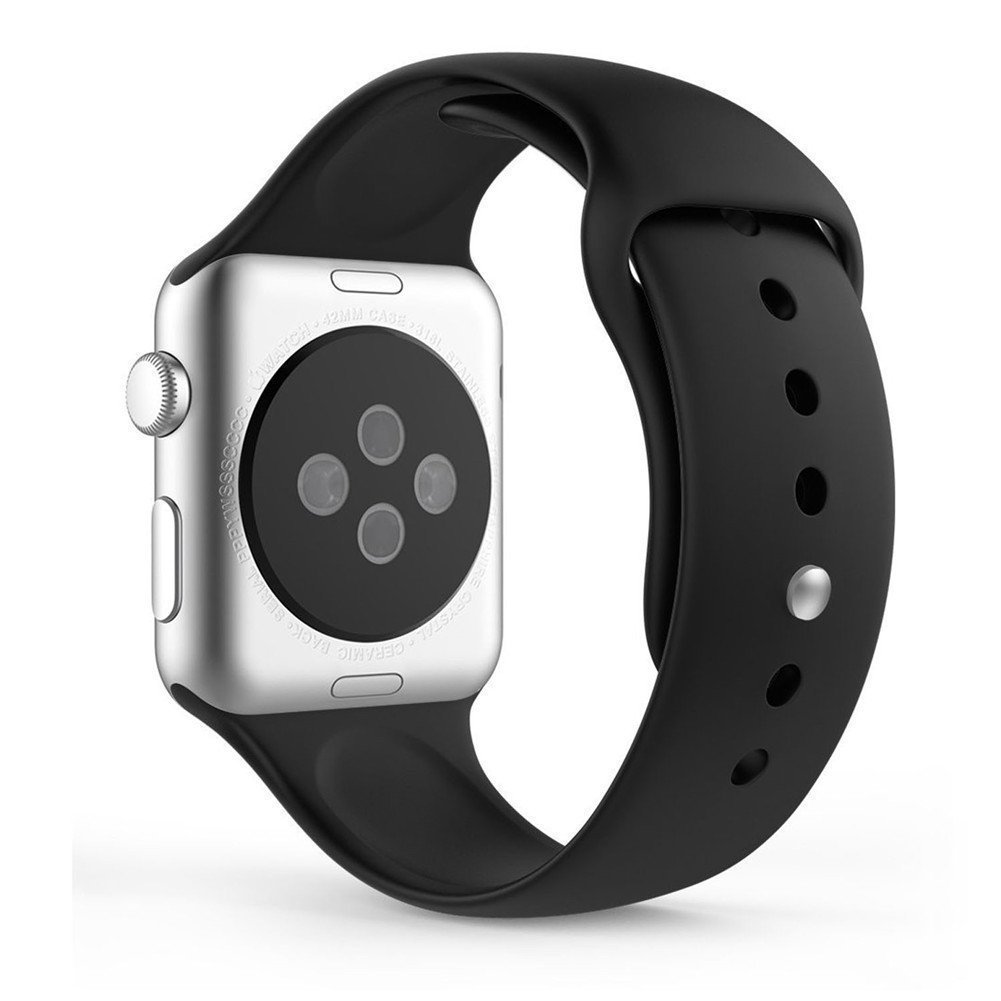 $.79 Each - Apple Watch 38mm Silicone Band Black - Case of 200 Bulk Wholesale