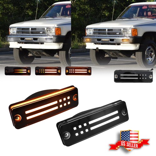 Sequential Switchback LED Front Signal Lights For 84-88 Toyota 4Runner & Pickup
