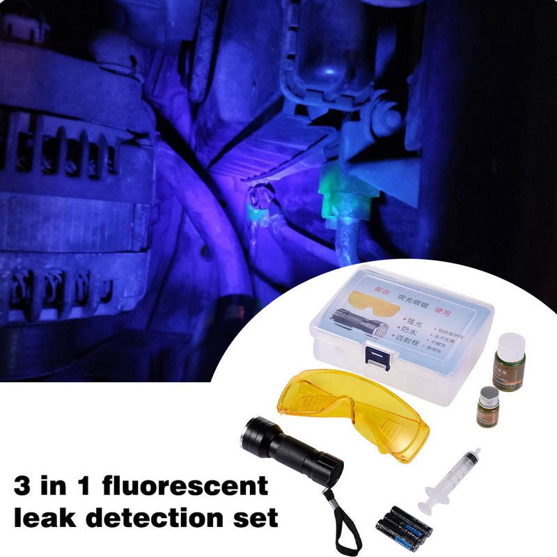 Oil Leak Detection Kit UV Dye Leak Detector Tool Car Fluids & Air