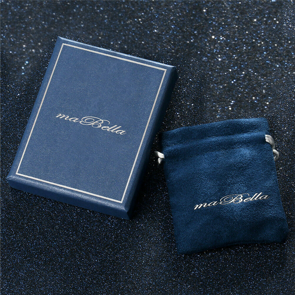 Stainless Steel Round Cut AAA CZ Women's Wedding Engagement Ring Set Size 5-10