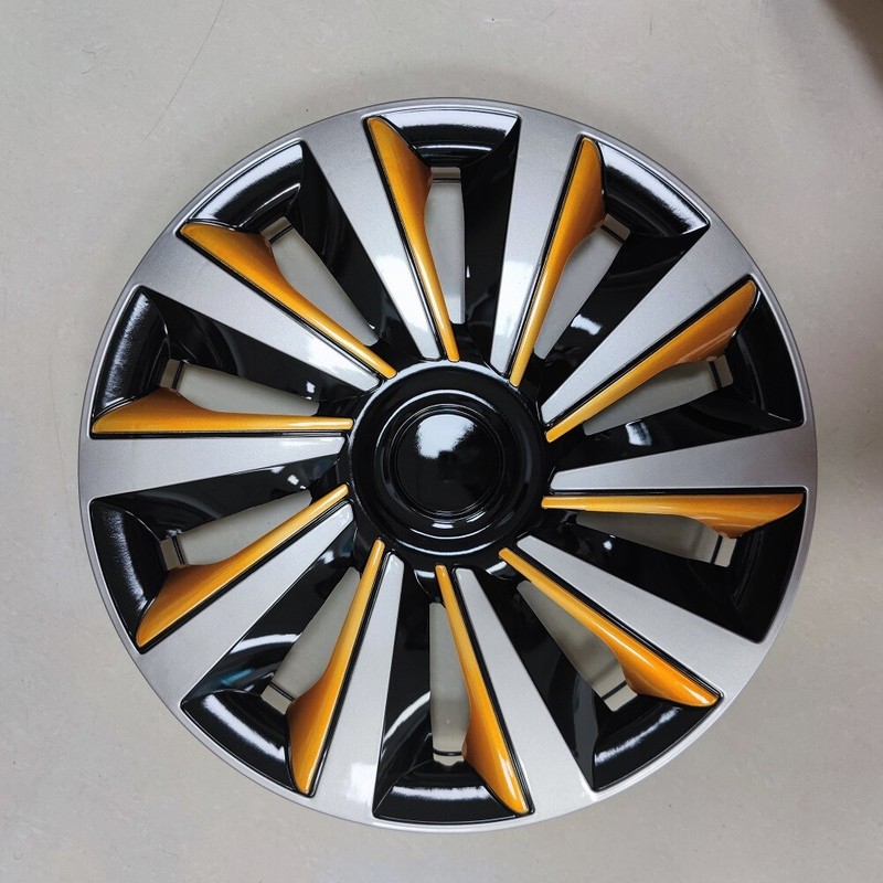 Au 4x 16inch(R16) Car Wheel Rim Skin Cover Car Hubcap Wheel Cover Black+Gold
