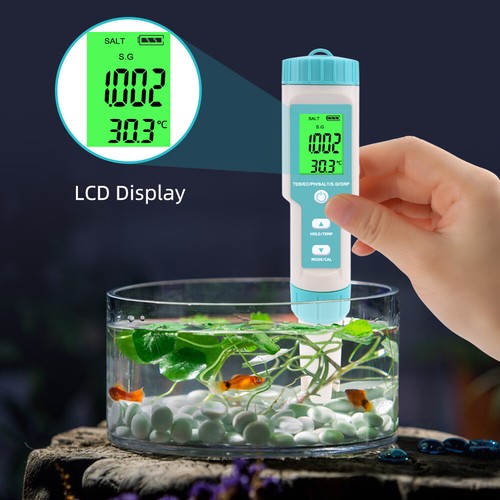 Digital LCD PH/TDS/EC/ORP/TEMP/SG/Salinity Water Quality Tester Meter Pen Kits