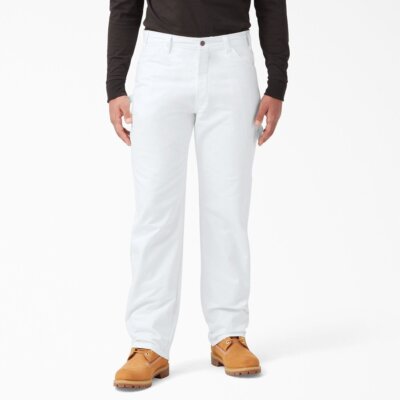 

Dickies Мужские брюки Свободный крой Прямые штаны из плотного хлопка для художников, White (wh)