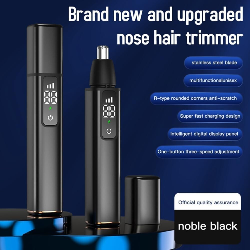 Ear and Nose Hair Trimmer with LED Display, USB Rechargeable Nose Trimmer