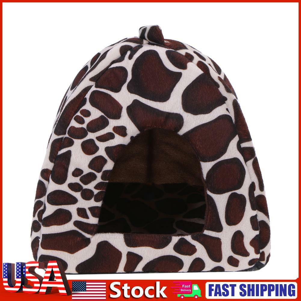 Cute Strawberry Pet Kennel Washable Dual-Purpose Soft Dog House(Brown/S)