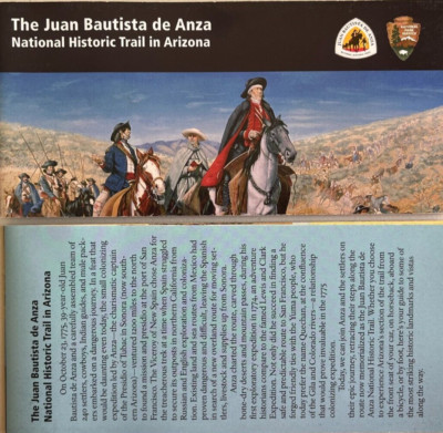 JUAN BAUTISTA de ANZA TRAIL  Arizona NATIONAL PARK SERVICE UNIGRID BROCHURE  Map
