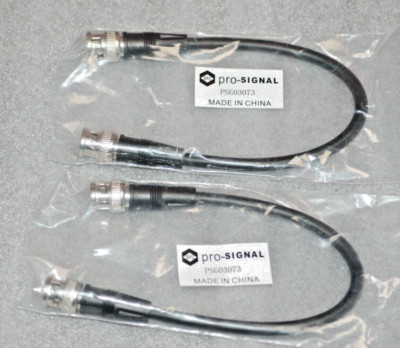 2  BNC Male to Male RG59 Coaxial Patch Lead, 0.25m 75 Ohm - PSG03073 Pro-Signal