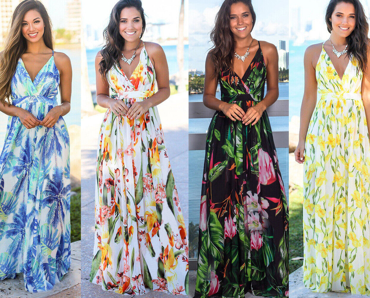 Buy OnlineWomen Lady Boho Bohemia Maxi Dress Cocktail Party Evening Summer Beach Sundress