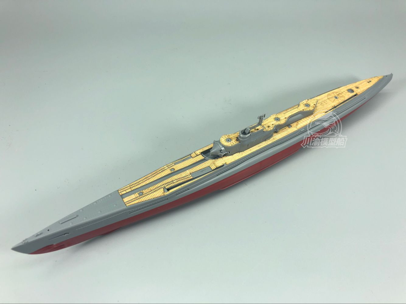 SUBMARINE F-101 1/160 木製モデル KEYSTONE WWII Wooden TOY Gray U-BOAT Submarine 1950s !!! 7 3