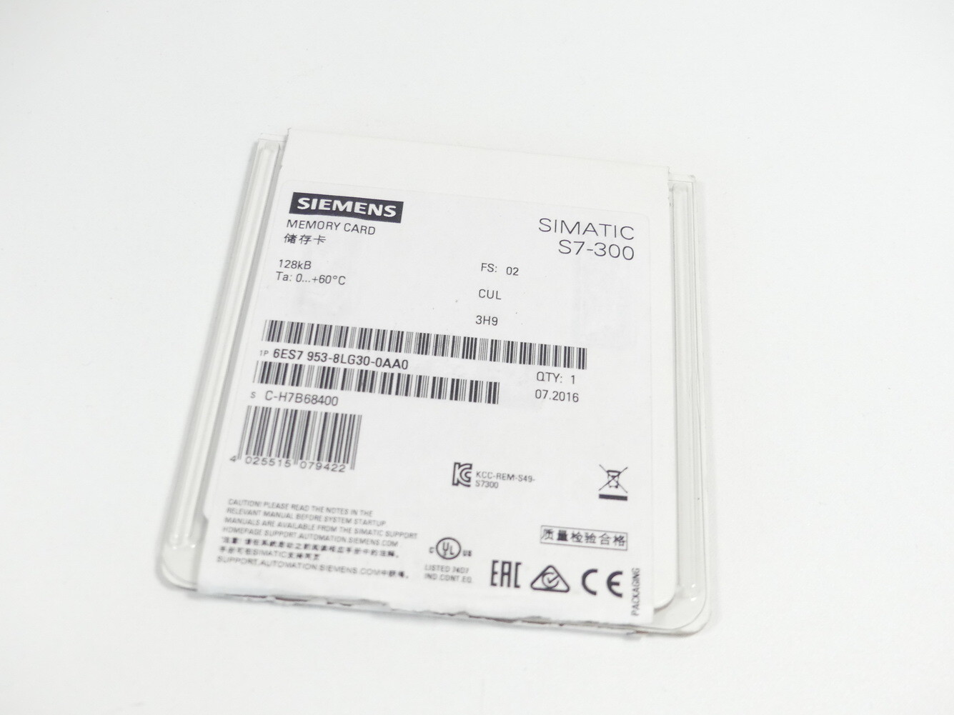 Siemens 6ES7953-8LG30-0AA0 Memory Card 128 KB SN C-H7B68400 ungebraucht
