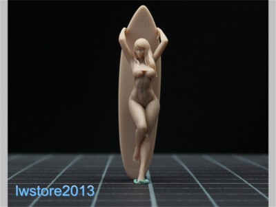 1/64 Surfing Girl Scene Props Miniatures Figures Model For Cars Vehicles Toys
