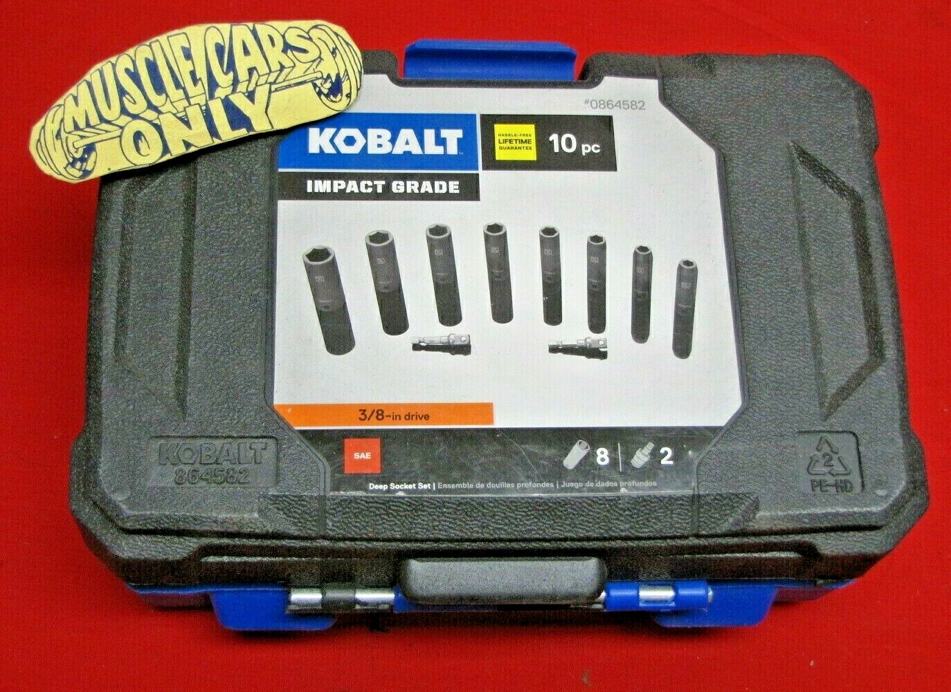 Kobalt New 3/8 Drive Sae 10 Piece Deep Well Impact Socketadapter Set