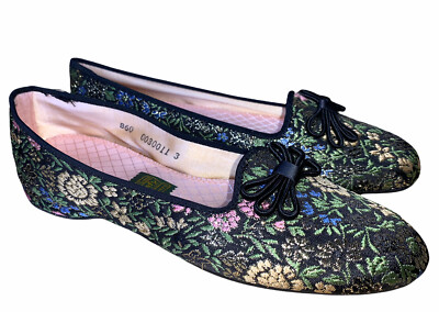 Daniel Green Slippers NEW Old Stock in Box Floral Embroidered House Shoes Sz 6B
