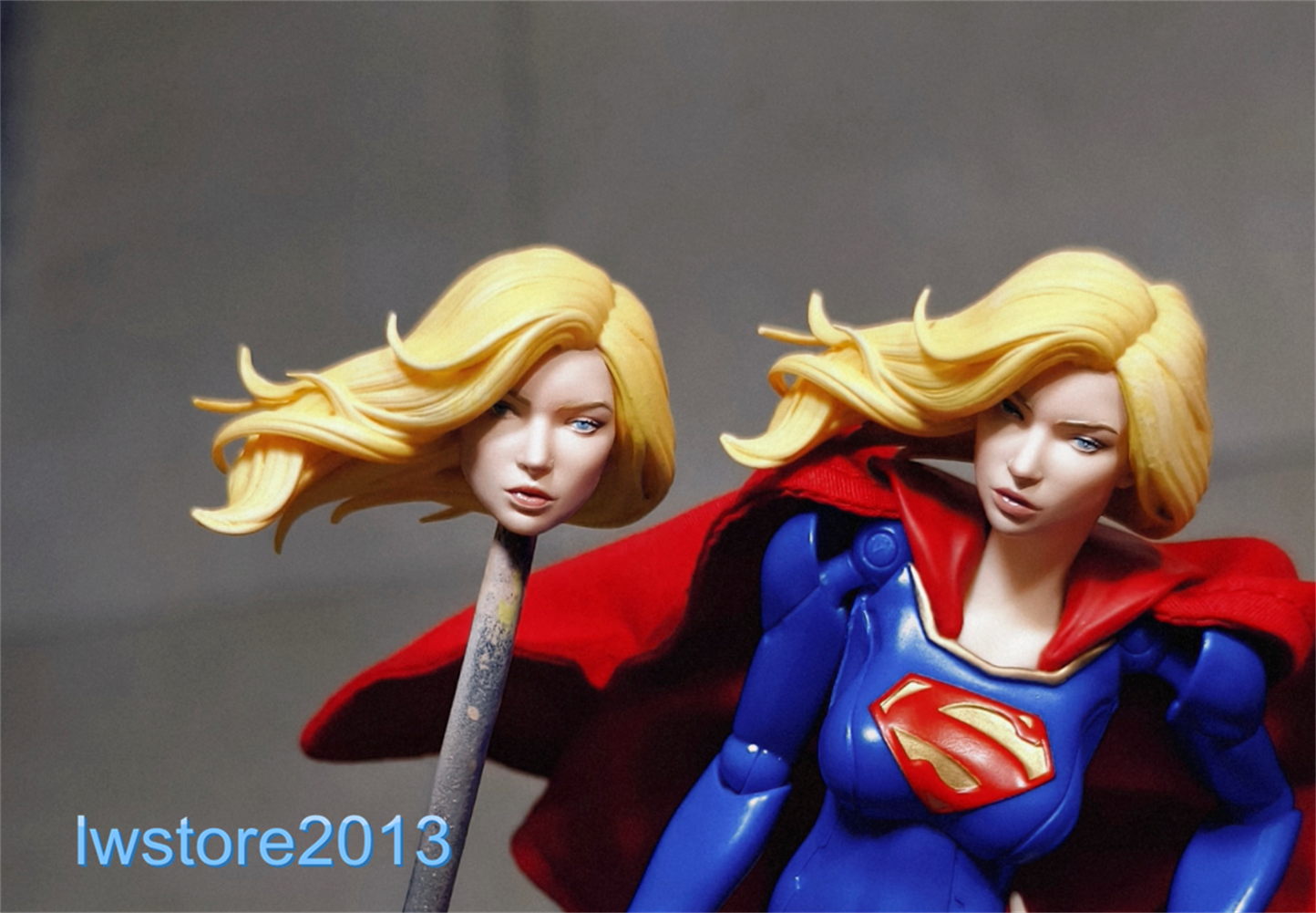 スーパーガール　ボビンヘッド人形 1:6 1:12 1:18 Supergirl Head Sculpt Carved For 12