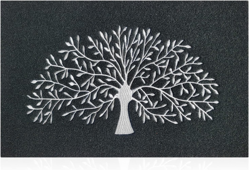 Door Mats Outdoor Non Slip Front Door Mat Super Absorb Mud Easy to Clean Tree of