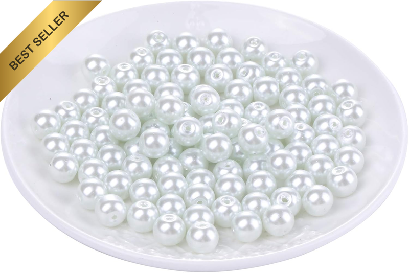 200pc 4mm White Glass Pearl Beads for Jewelry Making