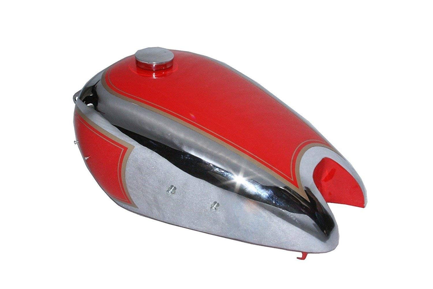 Vintage 1947 BSA B31 350 CC Gas Petrol Fuel Tank Chrome Plated & Red Painted 