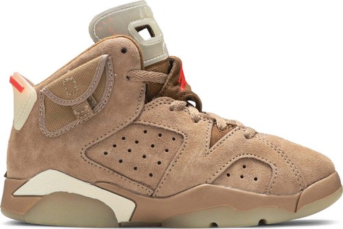 [DH0693-200] Air Jordan Retro 6 для дошкольников Travis Scott British Khaki (PS)