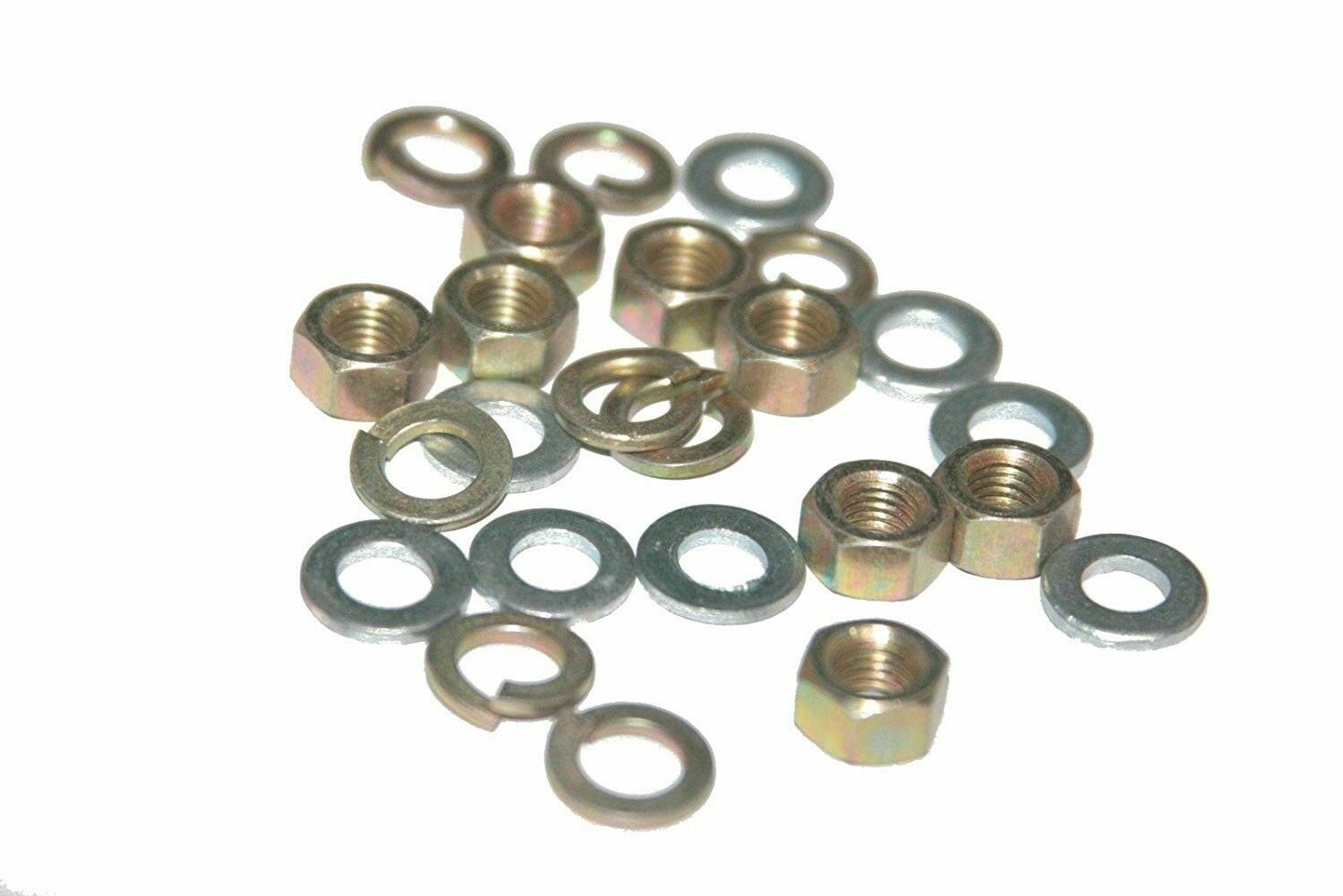 Vintage Vespa Engine Bolt Nut With Plain Washer & Spring Washer Kit 24 Pcs. 