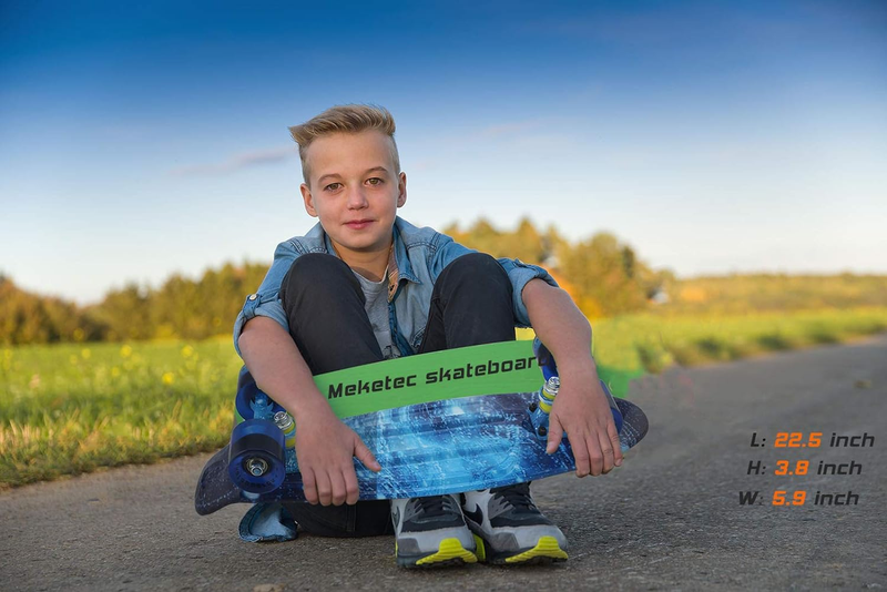 Skateboards Complete 22 Inch Mini Cruiser Retro Skateboard for Kids Boys Youths