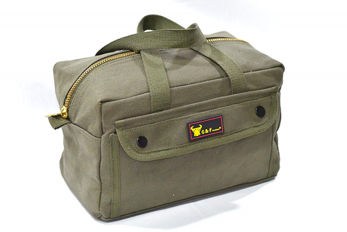 Government Issued Style Mechanics Heavy Duty Tool Bag with Brass zipper and side