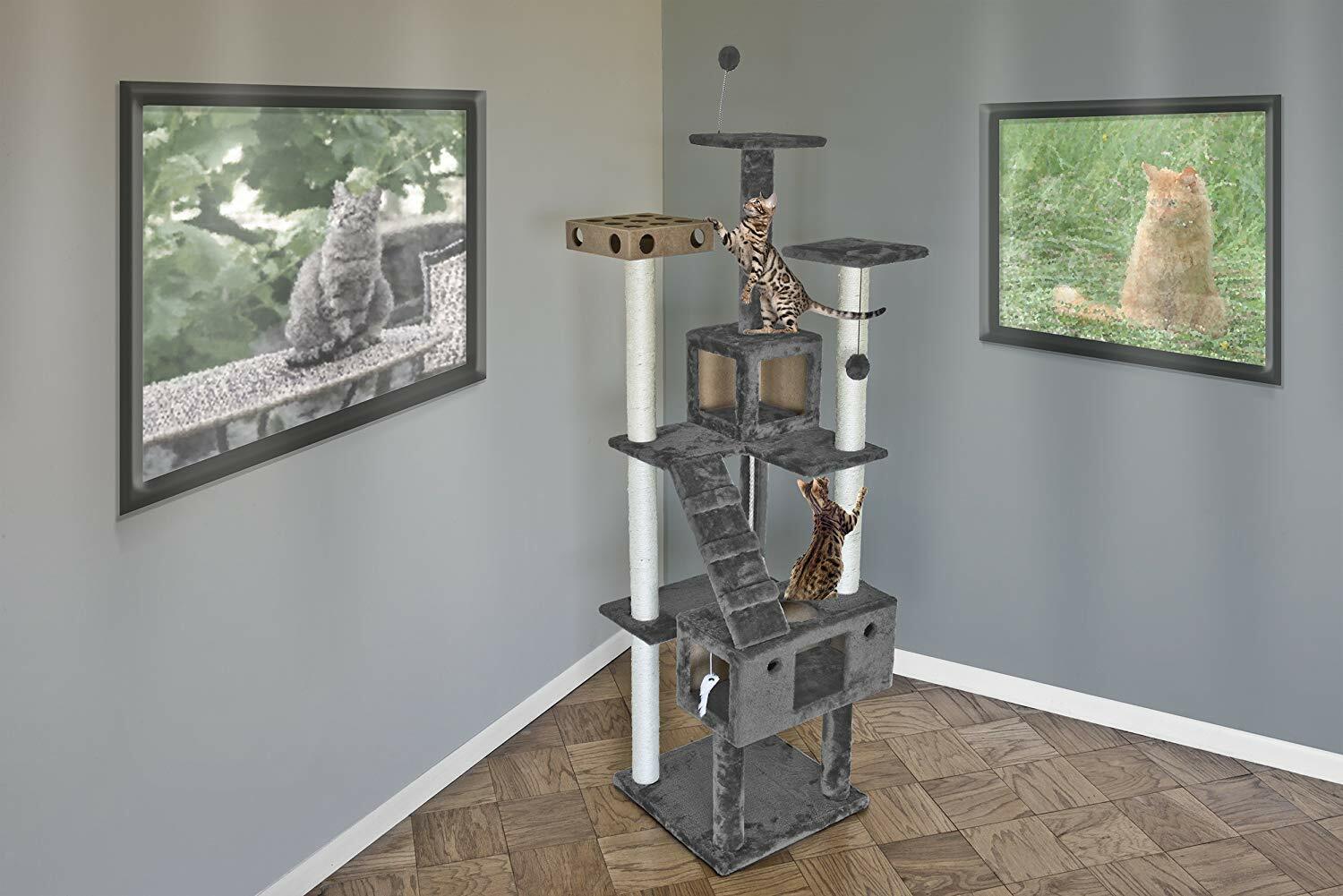 Cat Tree Multi-Levels Cat Tower Furniture Kitten Scartching Activity Tower Condo