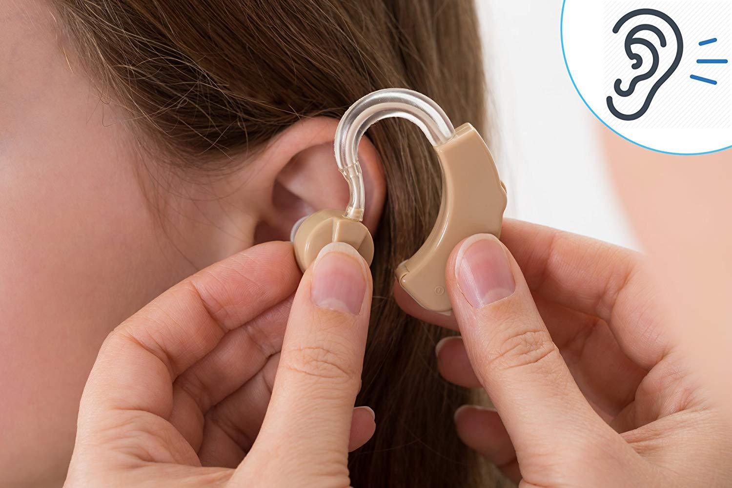 2 Aparatos auditivos recargables para la sordera mini amplificador New