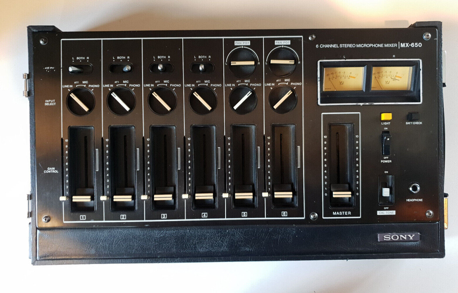 Sony MX-650 Vintage Analog 6 Channel Phono Microphone Mixer